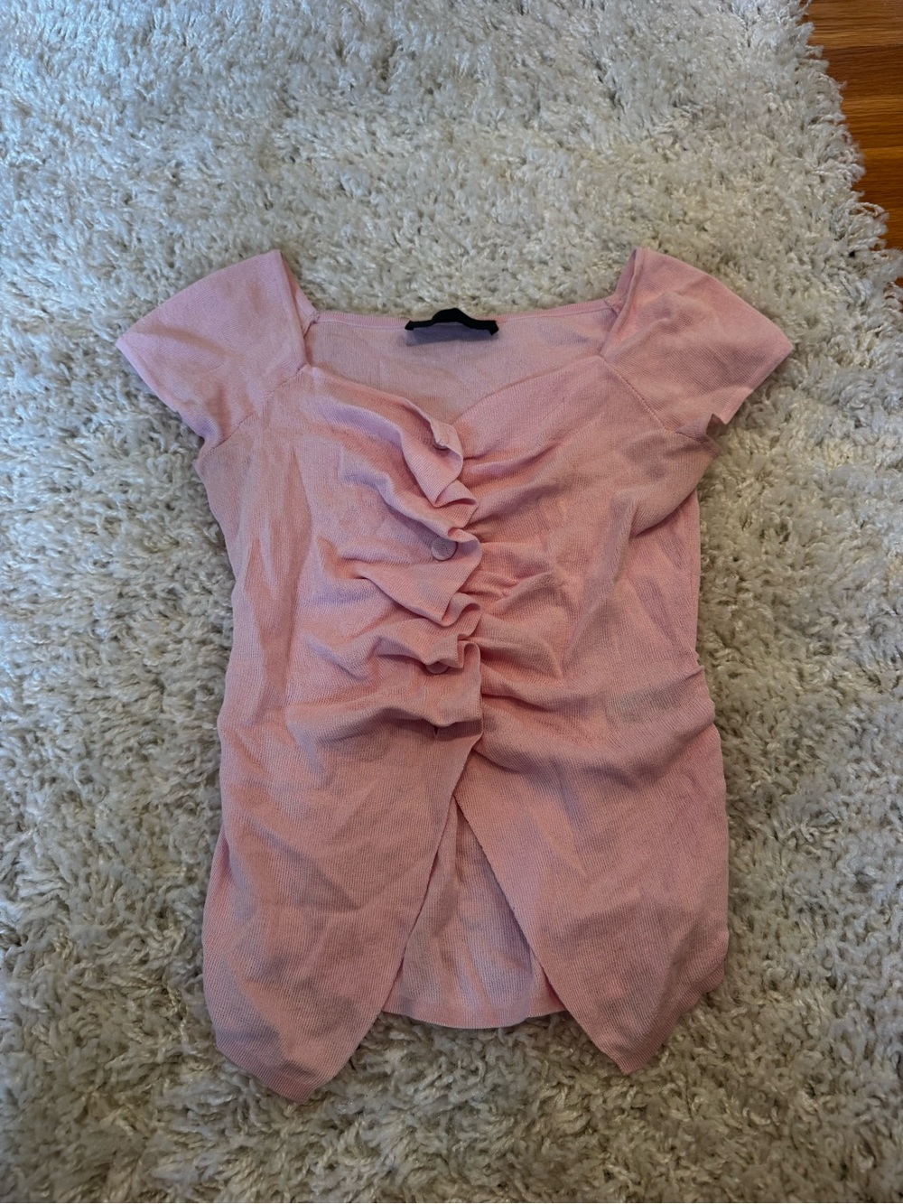Zara Pink Ruffle Women's Top